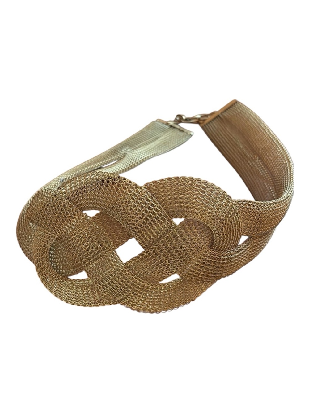 SARAH CAVENDER  gold mesh twisted belt